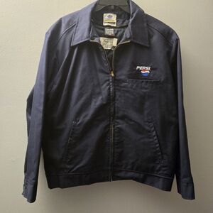 Pepsi Vintage Riverside Masterliner Blue Work Zip Jacket Men's Large Made USA